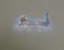 COOK, STEPHEN (20th Century) British (AR), Reclining Nude, pastel on card. 50 x 65 cm.
