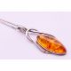 A silver and amber pendant on a silver chain. Pendant 3.5 cm high, chain 41 cm long. - Image 2 of 7