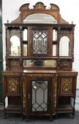 A Victorian inlaid rosewood side cabinet. 152 cm wide and 260 cm high.