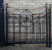 Two modern brass and iron beds, one 135 cm wide, the other 155 cm wide.