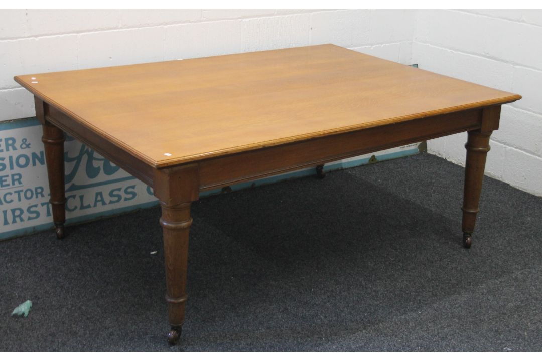 A Victorian oak dining table. 183 x 136 cm. - Image 2 of 5