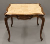 A Continental walnut card table. 90 cm wide.