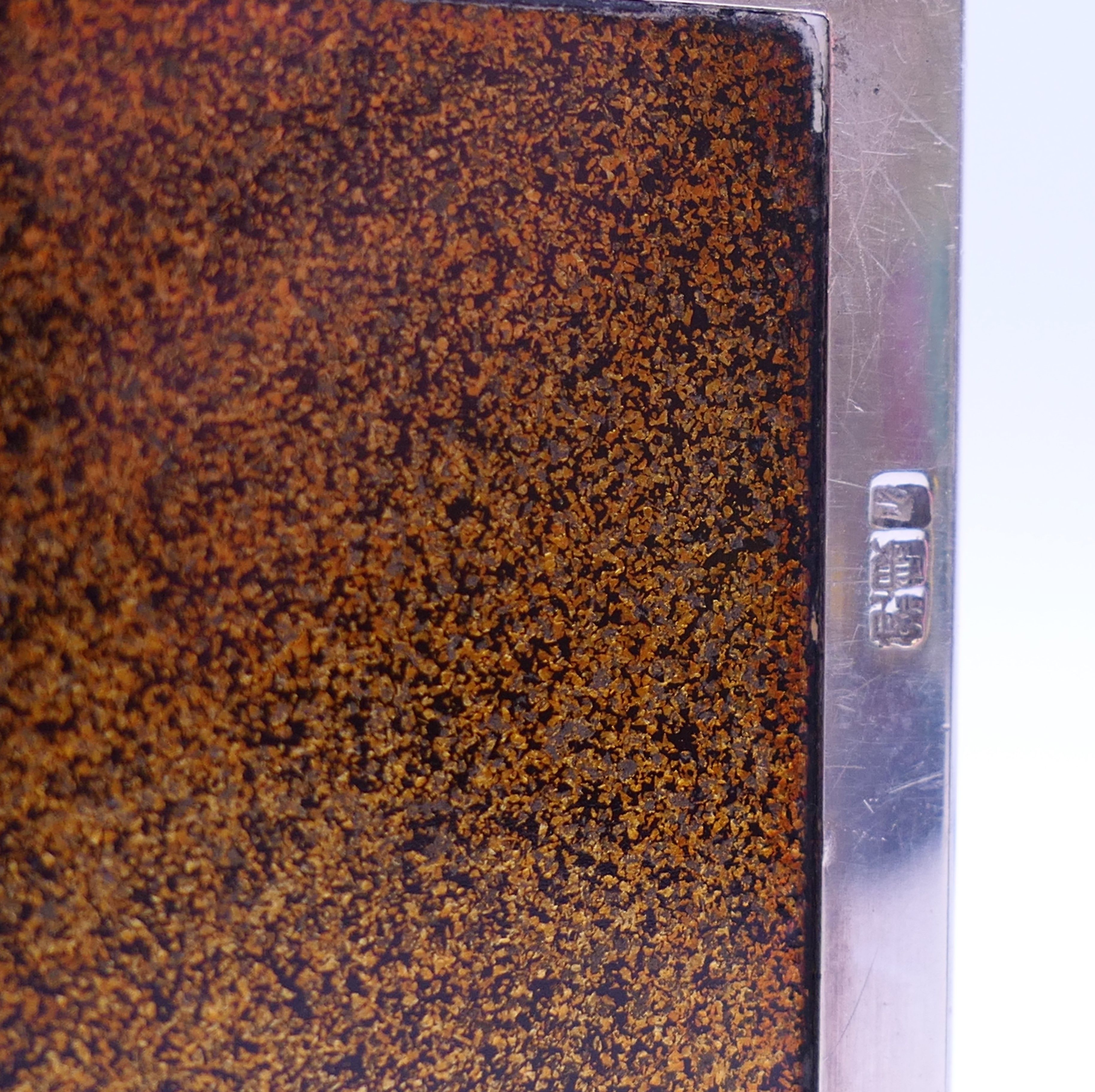 A Japanese silver and mixed metal ash tray. 10 cm long. - Image 5 of 5