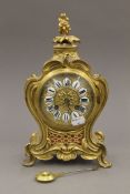 A 19th century gilt bronze mantle clock. 28.5 cm high.