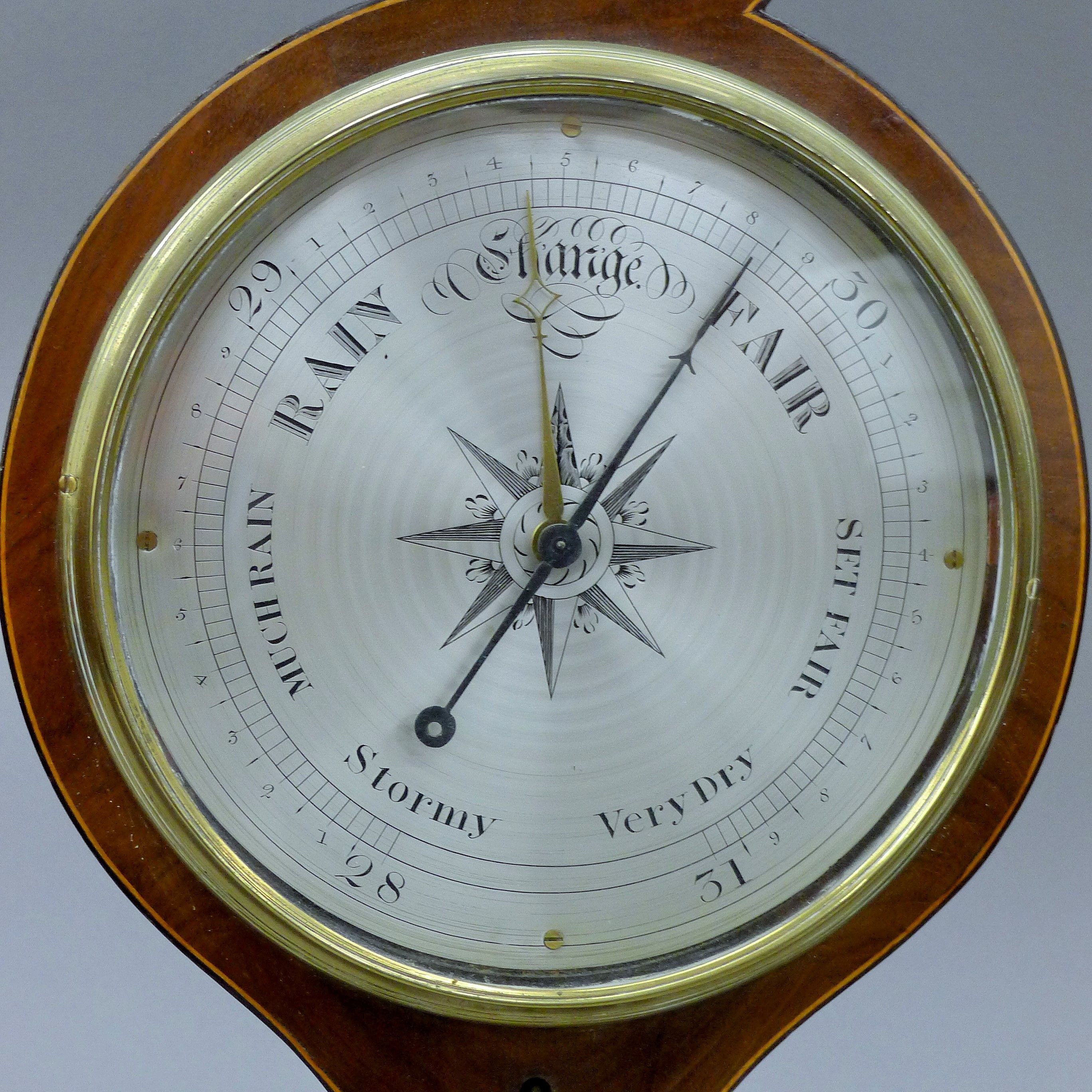 A 19th century mahogany banjo barometer inscribed 'Jos Mache, Cambridge'. 99 cm high. - Image 3 of 7