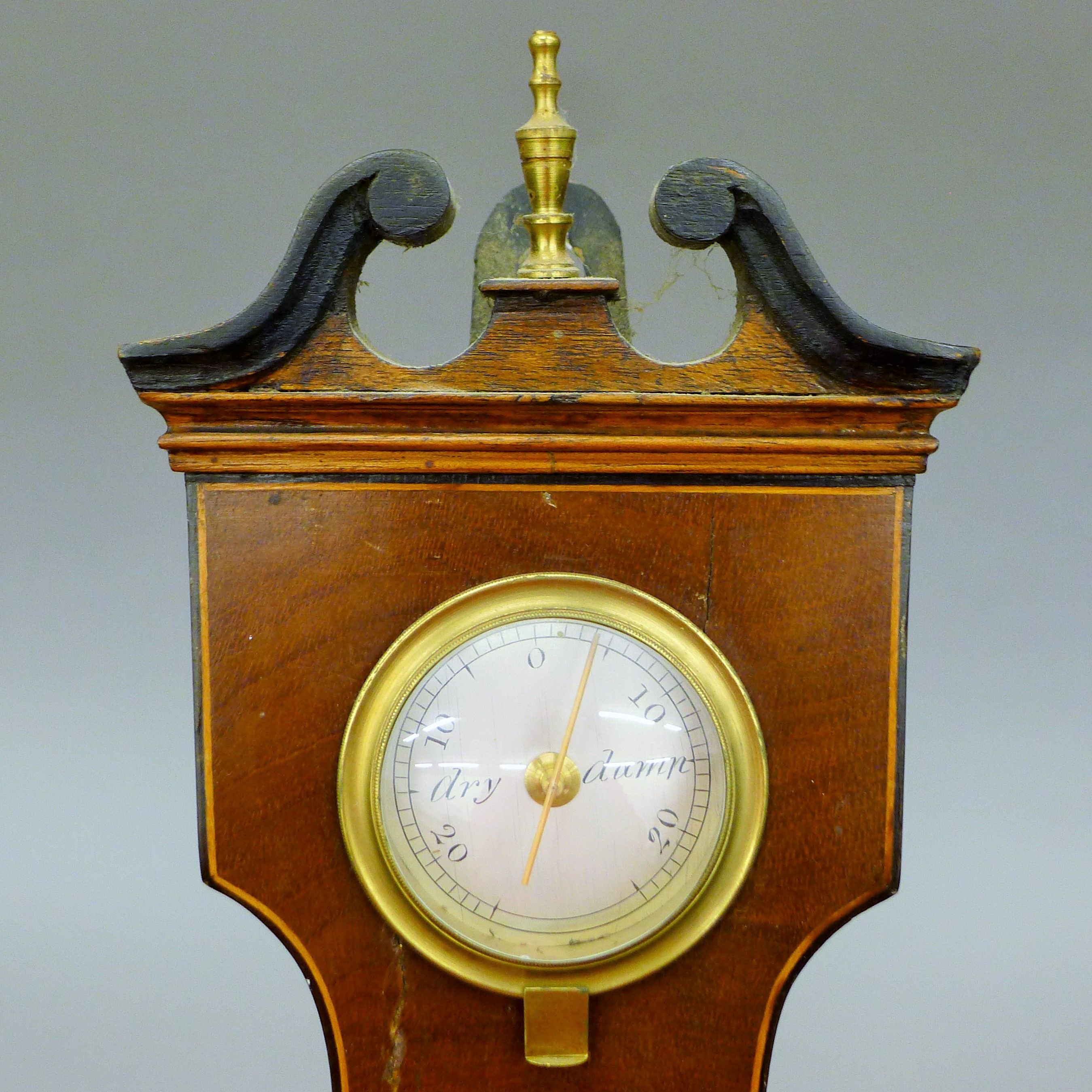 A 19th century mahogany banjo barometer inscribed 'Jos Mache, Cambridge'. 99 cm high. - Image 7 of 7