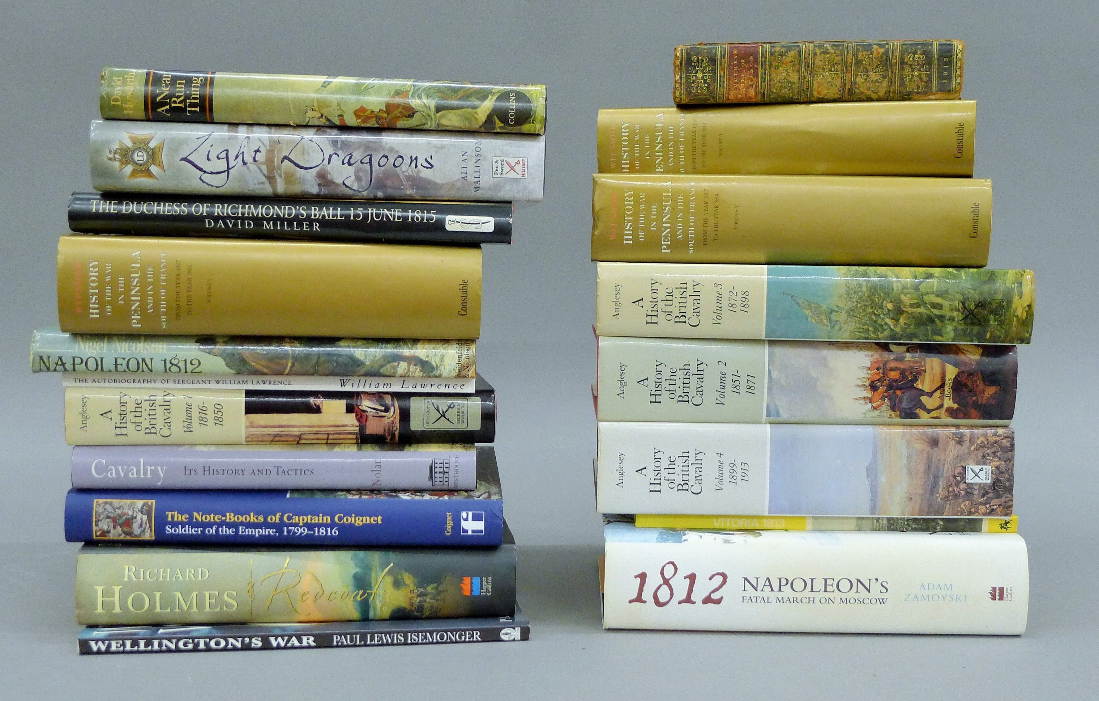 A box of books pertaining to The Napoleonic and Peninsular Wars.