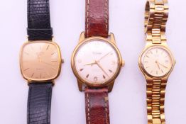 Three wristwatches: Seiko, Rotary and Ramona. The later 3.25 cm wide.
