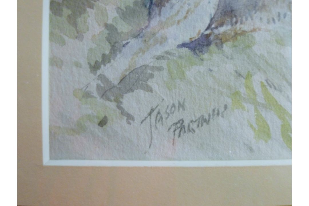 PARTNER, JASON (1922-2005) British (AR), Spaniels Flushing a Pheasant, watercolour, signed, - Image 3 of 3