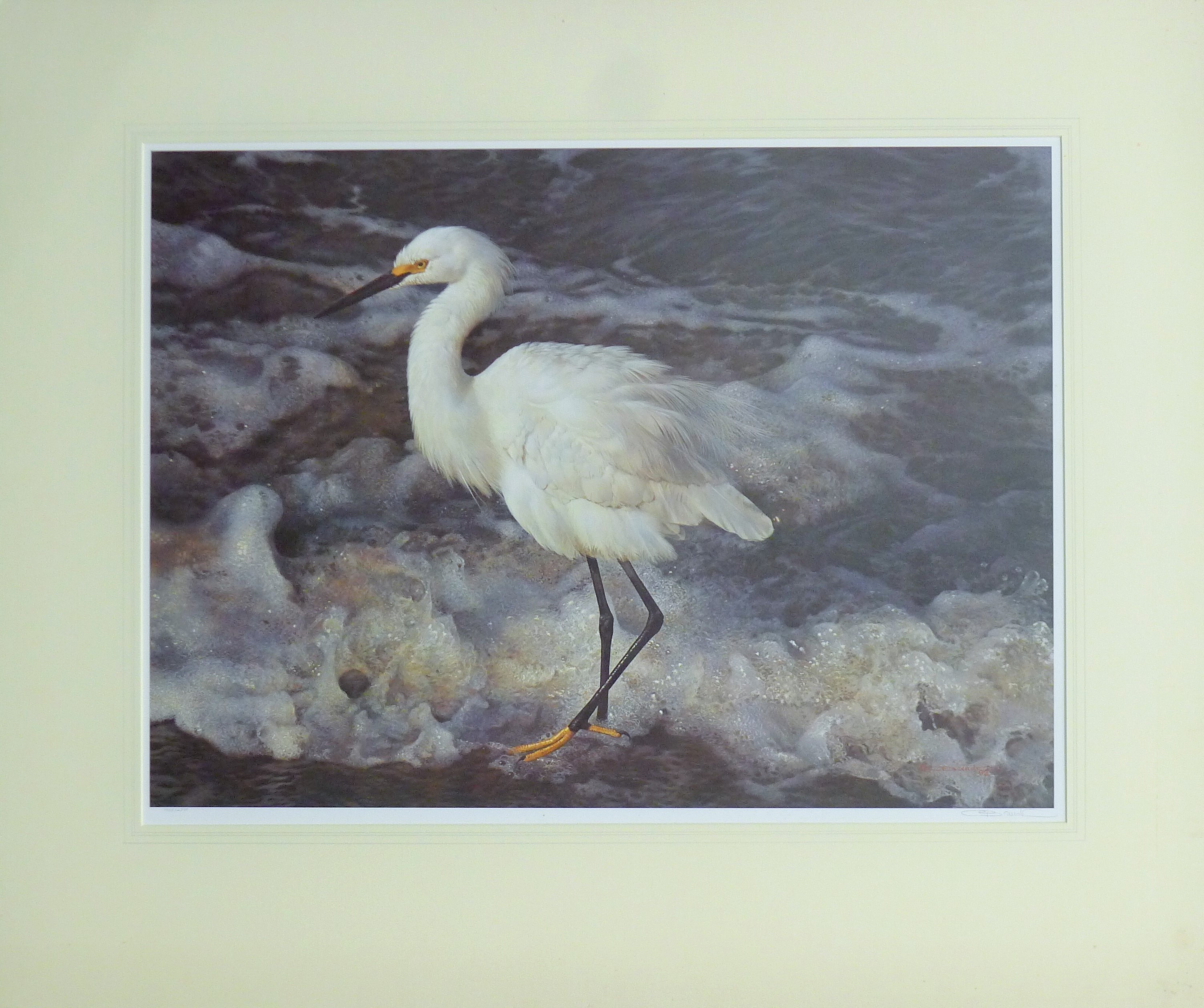 BRENDERS, CARL (born 1937) Belgian (AR), Island Shores - Snowy Egret, limited edition lithograph, - Image 2 of 4