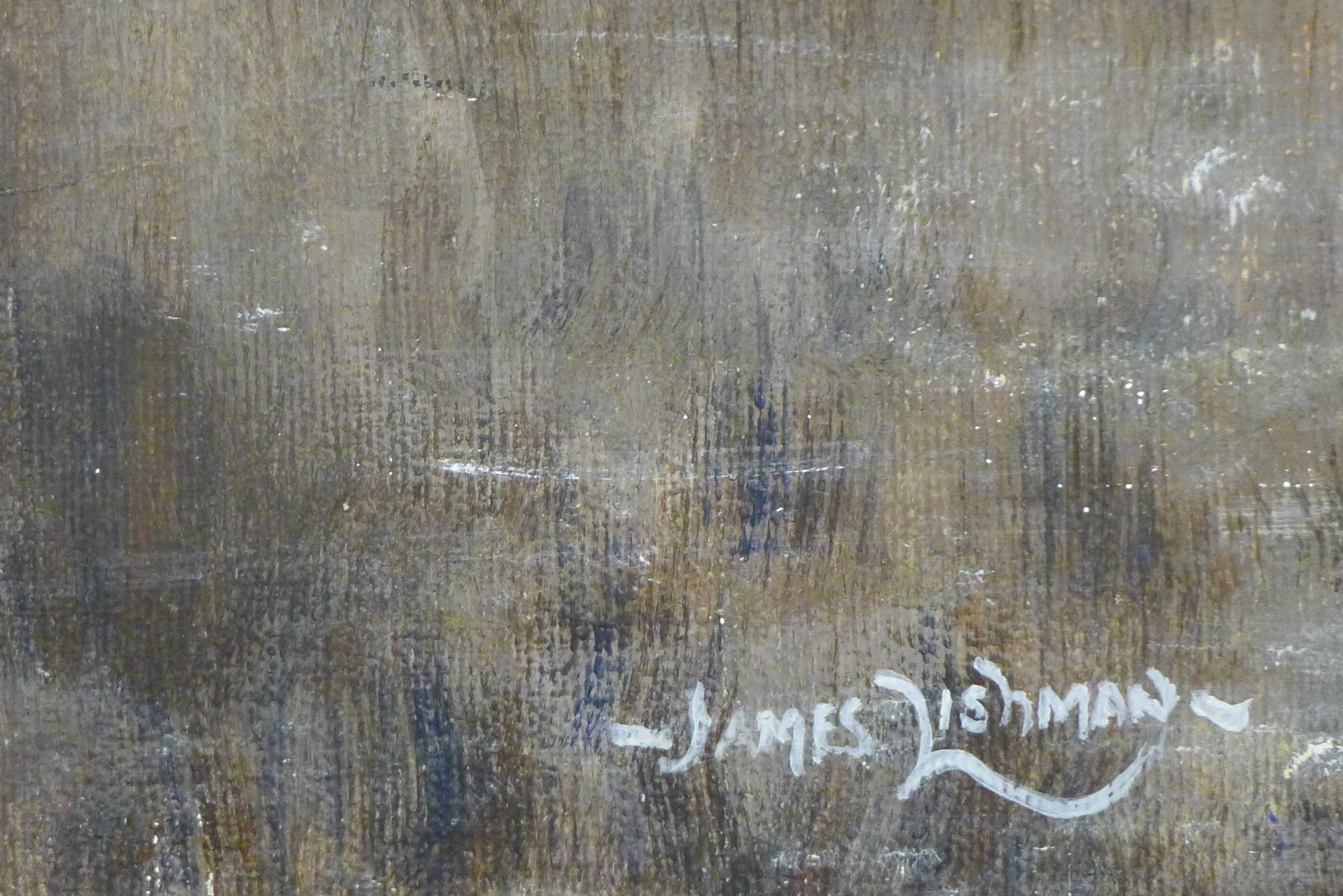 LISHMAN, JAMES (1931-2024) British (AR), Brent Geese Rising On Broads, oil on board, signed. - Image 2 of 2