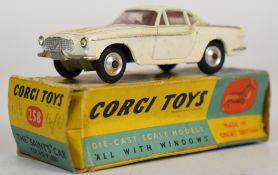 Corgi Toys diecast model The Saint's Car Volvo P.1800, with white body, red interior, silver hubs,