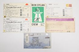 Rock tickets and crew pass for David Gilmour, John Mayall, Eric Clapton and Steve Winwood, Jeff Back