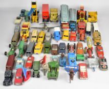 Approximately fifty vintage Dinky and Corgi diecast model cars to include Bedford Truck, Luxury