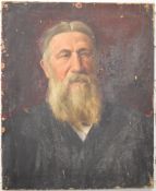19th century oil on canvas portrait of a bearded man, 53 x 43cm