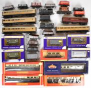 00 gauge model railway rolling stock comprising nine coaches including LNER teak and boxed Great