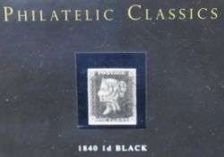 An 1840 penny black PB, four clear margins and light black Maltese cross cancellation, in