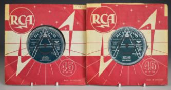 Skip Bifferty - One Love (RCA 1621) and Happy Land, both demos, records appear VG. From the estate