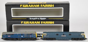 Two Graham Farish N gauge model railway diesel locomotives comprising Class 52 and 31, both boxed