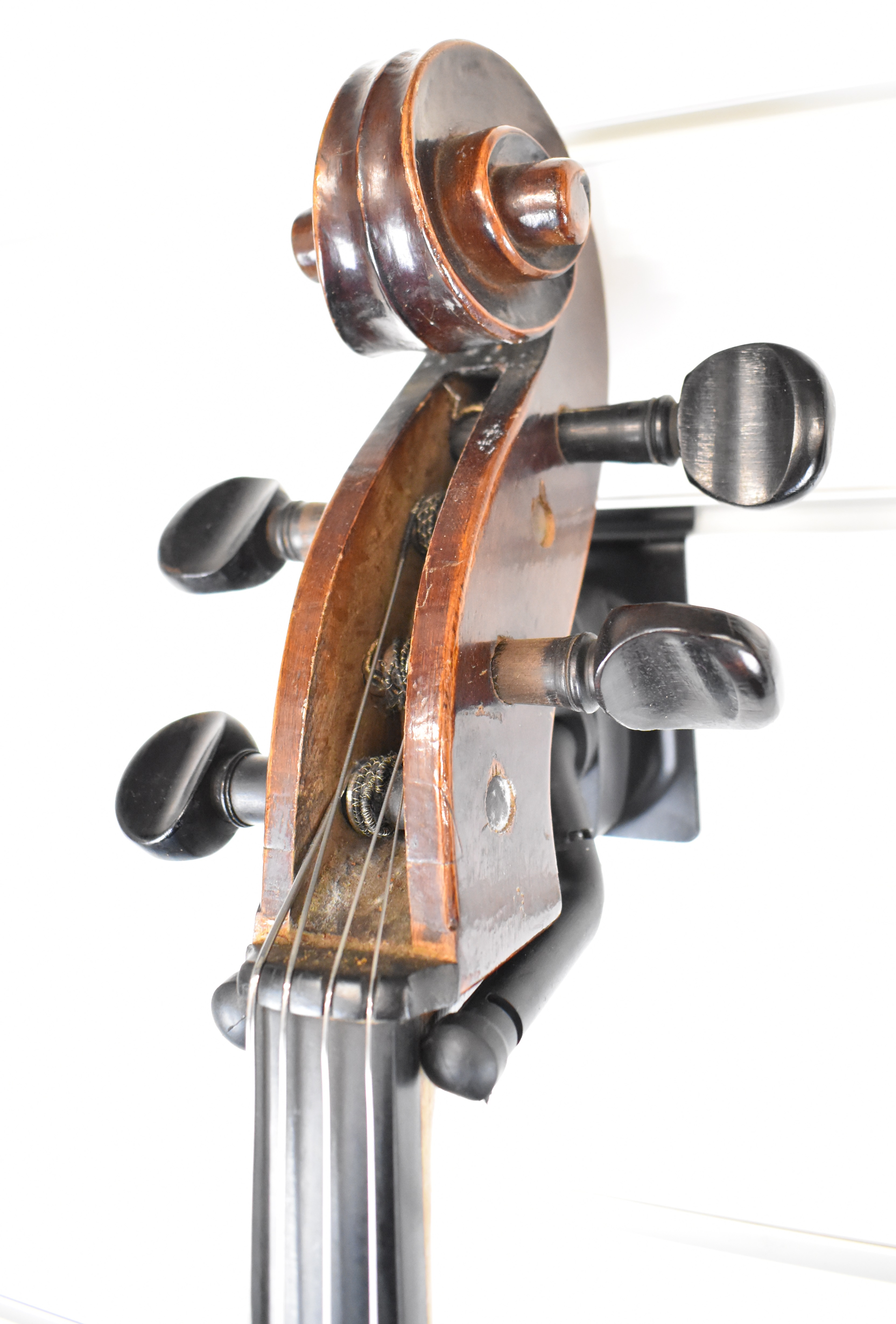 Unnamed 19th century cello with 76cm two piece back and related bow - Image 2 of 8