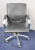 Sato office chair with chrome arms and adjustable height and recline