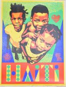 Shepard Fairey, Cleon Peterson, Casey Ryder Relief For Haiti signed limited edition 374/450 screen