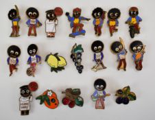 Twenty vintage enamel Robertson's Golden Shred and other advertising pin badges, including,