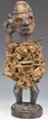 19th / 20thC African carved tribal fetish figure, Nkisi, Congo, 47cm tall.