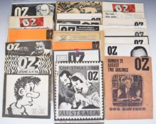 Collection of Australian Oz anti establishment counterculture magazines including duplicates