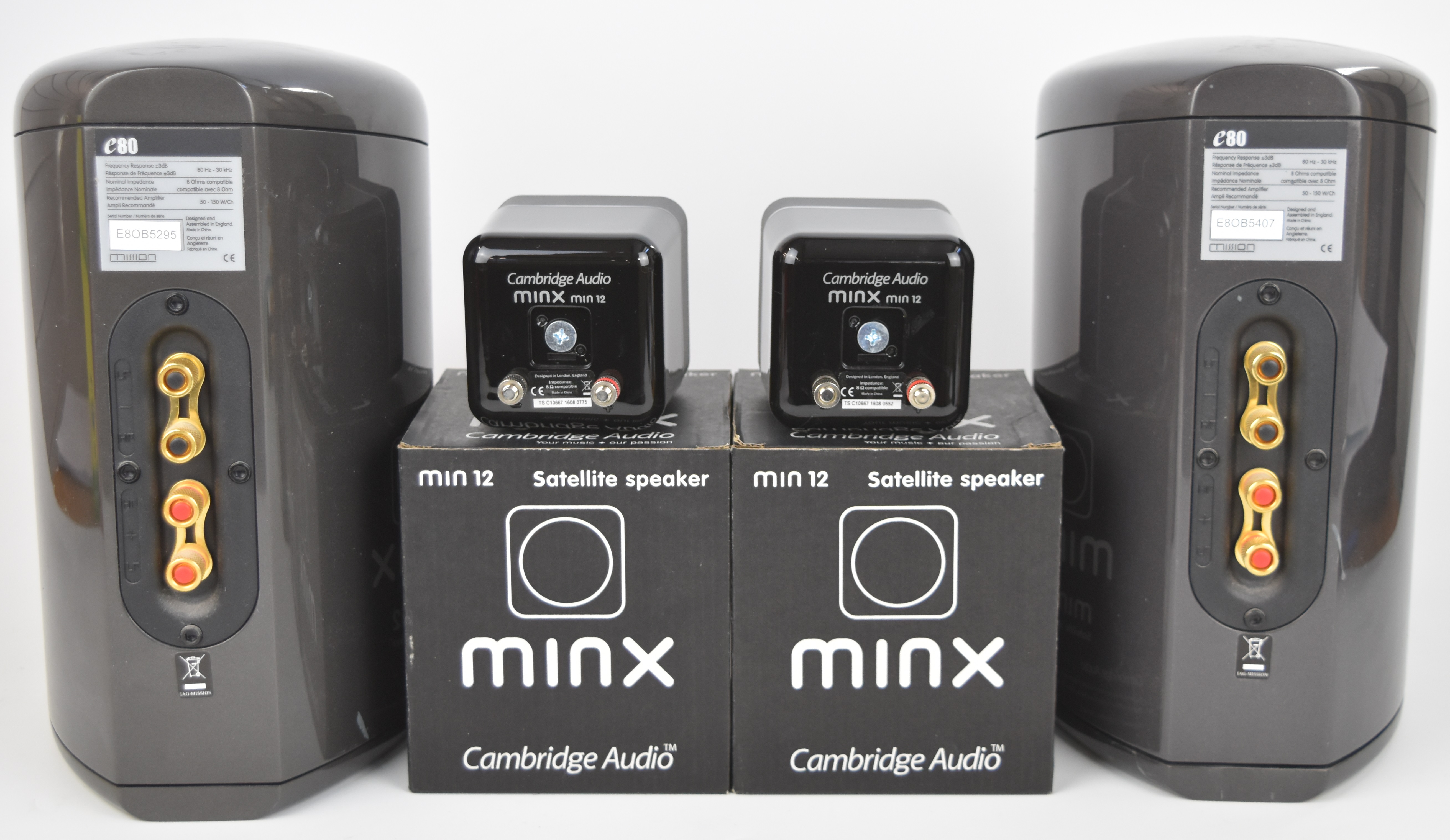 A pair of Cambridge Audio Minx Min 12 satellite speakers, in original boxes and a pair of Mission - Image 2 of 6