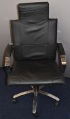 Sato office chair with chrome arms and adjustable height and recline