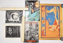 1960s/70s posters including Alan Aldridge Expositie In De Bijenkorf, Third Ear Sounds Egyptian