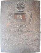 Possibly prisoner of war interest carved rosewood or similar panel bearing religious text, signed A.