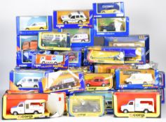 Over forty Corgi diecast model cars, trucks, vans etc dating to the 1970's & 80's, to include John
