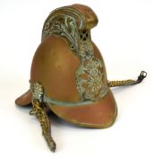 Tetbury, Gloucestershire interest late 19th / early 20thC Merryweather brass fireman's helmet with
