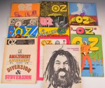 Oz anti establishment counterculture magazine issues 6-8, 12, 14-16, 18, 19, 21, 24, 38, 39, 44