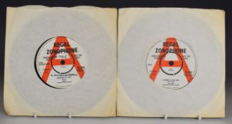 Regal Zonophone - 2 demo singles comprising The Move - Flowers In The Rain (RZ3001) and Biddu -