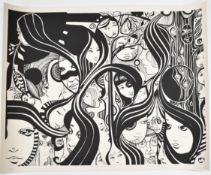 Limited edition 72/100 black and white print, signed and dated 2008 lower right, 57 x 72cm,