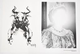 Zevs (b 1977) screen print Visual Violation, Queen Elizabeth II and Dave Choe Minotaur, both 42 x