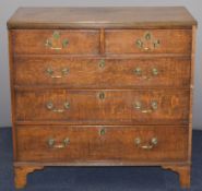 Georgian oak chest of two over three drawers, W97 x D50 x H91cm