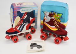 Two pairs of Holy American Roller roller skates, in original boxes