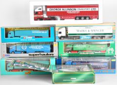 Ten Corgi and Tekno diecast model haulage vehicles to include Superhaulers Renault Car Transporter -