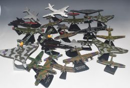 Twenty five Atlas Editions / Aviation Archive diecast model military jets and aeroplanes, all on