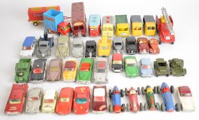 Over forty loose vintage Corgi and Dinky diecast model cars to include Rover 200 Monte-Carlo, Morris