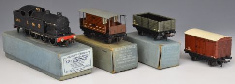 Hornby Dublo EDL7 tank locomotive and three wagons, the majority in original boxes.