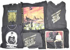 A collection of Rock / Pop promotional T-shirts / clothing comprising 'We of the Carousel Club all