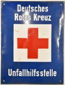 German Red Cross vintage enamel sign, 40 x 30cm