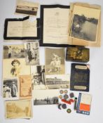 Chinese coins, necklace and ephemera relating to Stanley and Ethel Briault who were in China in