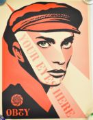 Shepard Fairey Obey (b 1970) Your Eyes Here signed limited edition 279/450 screen print, 60 x