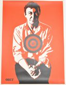 Shepard Fairey Obey (b 1970) Jasper Johns (Red) signed limited edition 375/450 screen print, 61 x